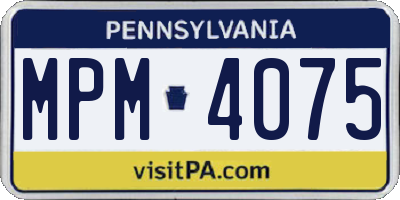 PA license plate MPM4075