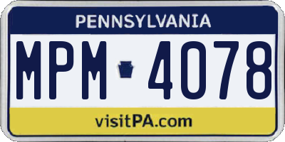 PA license plate MPM4078