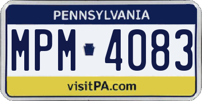 PA license plate MPM4083