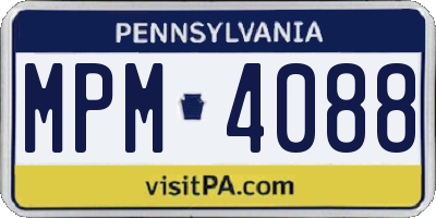PA license plate MPM4088