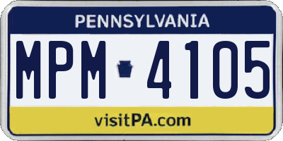 PA license plate MPM4105