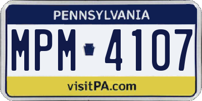 PA license plate MPM4107
