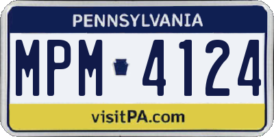 PA license plate MPM4124