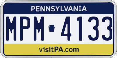 PA license plate MPM4133