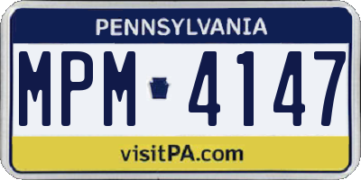 PA license plate MPM4147