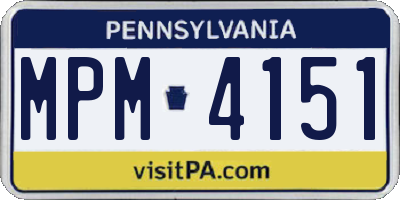 PA license plate MPM4151