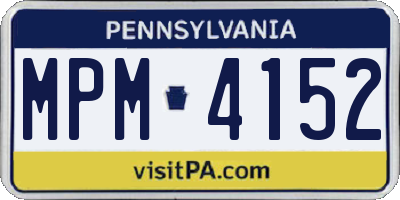 PA license plate MPM4152