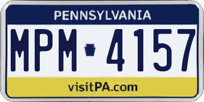 PA license plate MPM4157
