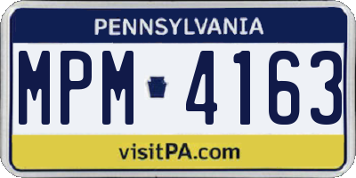 PA license plate MPM4163