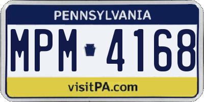 PA license plate MPM4168