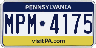 PA license plate MPM4175