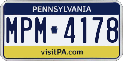 PA license plate MPM4178