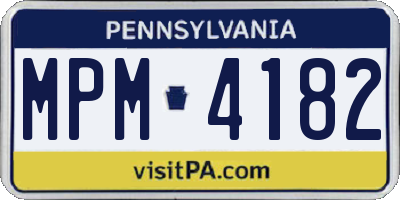 PA license plate MPM4182
