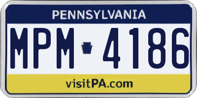 PA license plate MPM4186