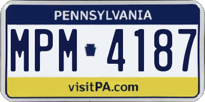 PA license plate MPM4187