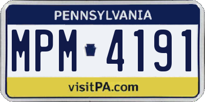 PA license plate MPM4191