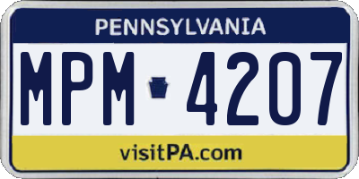 PA license plate MPM4207