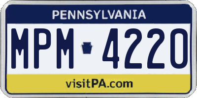 PA license plate MPM4220