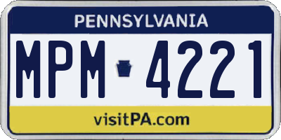 PA license plate MPM4221