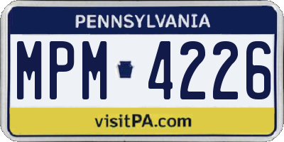 PA license plate MPM4226