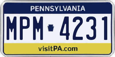 PA license plate MPM4231