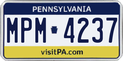 PA license plate MPM4237