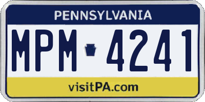 PA license plate MPM4241