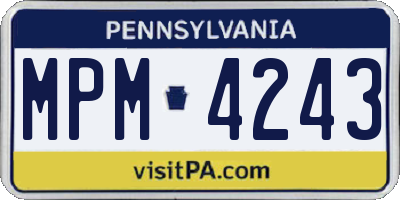 PA license plate MPM4243