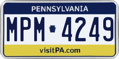PA license plate MPM4249