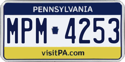 PA license plate MPM4253