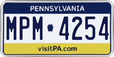 PA license plate MPM4254
