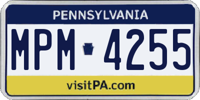 PA license plate MPM4255