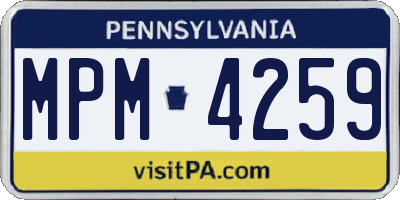 PA license plate MPM4259