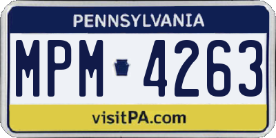 PA license plate MPM4263