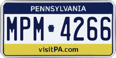 PA license plate MPM4266