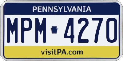 PA license plate MPM4270