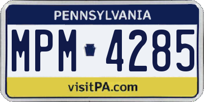 PA license plate MPM4285