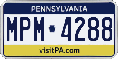 PA license plate MPM4288