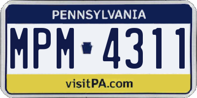 PA license plate MPM4311