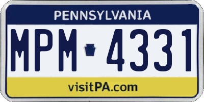 PA license plate MPM4331