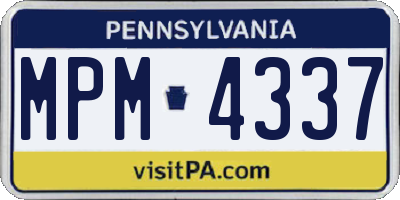 PA license plate MPM4337