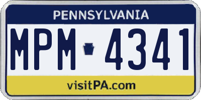 PA license plate MPM4341