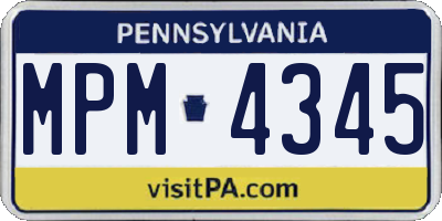 PA license plate MPM4345