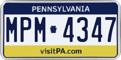 PA license plate MPM4347