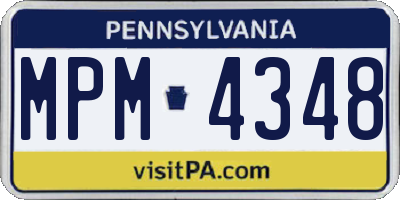 PA license plate MPM4348
