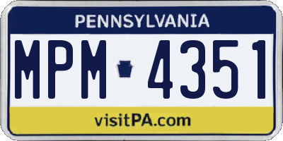 PA license plate MPM4351