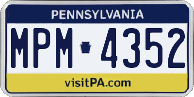 PA license plate MPM4352