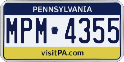 PA license plate MPM4355
