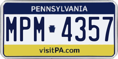 PA license plate MPM4357