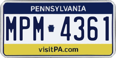 PA license plate MPM4361